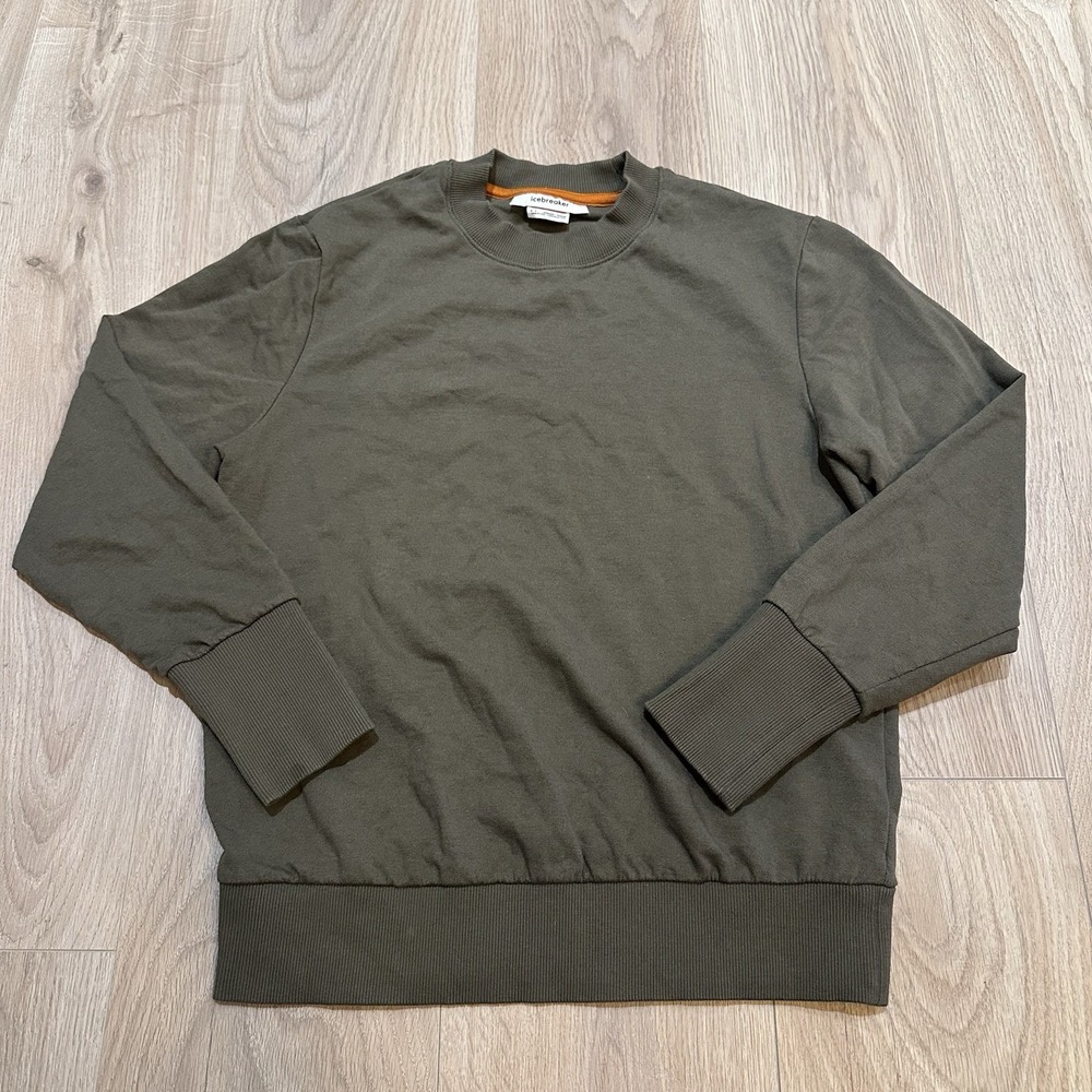 Icebreaker Sweatshirt Womens Small Green 260 Merino Crewneck Knit Pullover